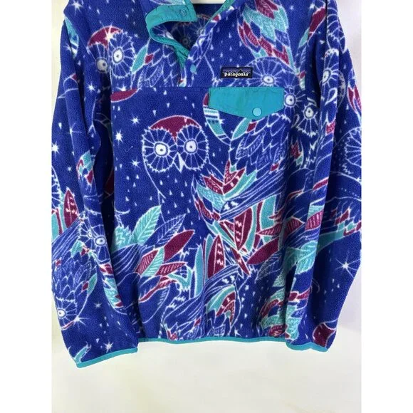 Patagonia Synchilla Sweatshirt Jacket Owl Celestial Print T Snap - Picture 3 of 9